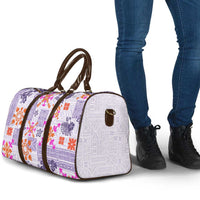 Hawaii Tapa Tribal Travel Bag With Hawaiian Quilt Pattern Violet - Polynesian Pride