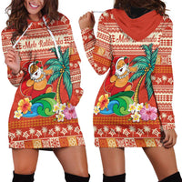Hawaii Mele Kalikimaka Hoodie Dress Surfing Santa Funny Christmas LT9 - Polynesian Pride