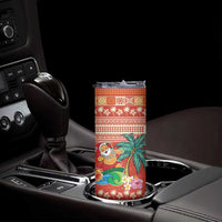 Hawaii Mele Kalikimaka Skinny Tumbler Surfing Santa Funny Christmas LT9 - Polynesian Pride