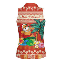 Hawaii Mele Kalikimaka Women Sleeveless Polo Shirt Surfing Santa Funny Christmas LT9 - Polynesian Pride