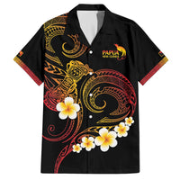 Personalised Papua New Guinea Sepik Family Matching Off The Shoulder Long Sleeve Dress and Hawaiian Shirt Plumeria Floral Tribal Pattern - Polynesian Pride