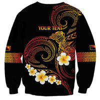 Personalised Papua New Guinea Sepik Sweatshirt Plumeria Floral Tribal Pattern - Polynesian Pride