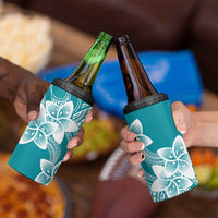 Polynesian Plumeria Flowers Tribal 4 in 1 Can Cooler Tumbler Pacific Tattoo Teal Style LT9 - Polynesian Pride
