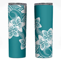 Polynesian Plumeria Flowers Tribal Skinny Tumbler Pacific Tattoo Teal Style LT9 Teal - Polynesian Pride