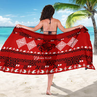 Personalised Tonga Kilisimasi Fiefia Sarong Merry Christmas with Turtle Ngatu Pattern LT9 - Polynesian Pride