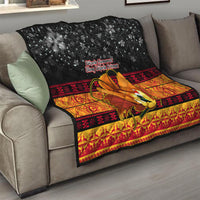 PNG Hamamas Krismas Quilt Papua New Guinea Bird Of Paradise Merry Christmas Black Style LT9 - Polynesian Pride
