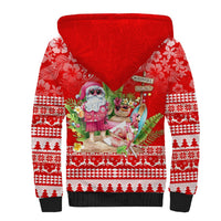 Personalised Hawaii Mele Kalikimaka Sherpa Hoodie Santa Beach Merry Christmas LT9 - Polynesian Pride
