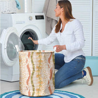 Hawaiian Ohia Lehua Lei Laundry Basket Plaid Palaka Ahiehie Pattern - Polynesian Pride