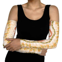 Hawaiian Ohia Lehua Lei Arm Sleeves Plaid Palaka Ahiehie Pattern - Polynesian Pride