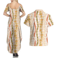 Hawaiian Ohia Lehua Lei Couples Matching Summer Maxi Dress and Hawaiian Shirt Plaid Palaka Ahiehie Pattern LT9 - Polynesian Pride
