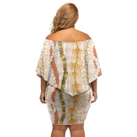 Hawaiian Ohia Lehua Lei Family Matching Off Shoulder Short Dress and Hawaiian Shirt Plaid Palaka Ahiehie Pattern LT9 - Polynesian Pride