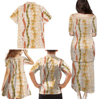 Hawaiian Ohia Lehua Lei Family Matching Puletasi and Hawaiian Shirt Plaid Palaka Ahiehie Pattern LT9 - Polynesian Pride