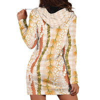 Hawaiian Ohia Lehua Lei Hoodie Dress Plaid Palaka Ahiehie Pattern LT9 - Polynesian Pride