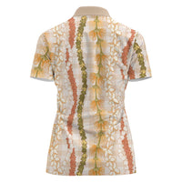 Hawaiian Ohia Lehua Lei Women Polo Shirt Plaid Palaka Ahiehie Pattern LT9 - Polynesian Pride