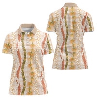 Hawaiian Ohia Lehua Lei Women Polo Shirt Plaid Palaka Ahiehie Pattern LT9 - Polynesian Pride