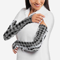 Hawaiian Ohia Lehua Lei Arm Sleeves Plaid Palaka Eleele Pattern - Polynesian Pride