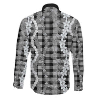 Hawaiian Ohia Lehua Lei Family Matching Summer Maxi Dress and Hawaiian Shirt Plaid Palaka Eleele Pattern LT9 - Polynesian Pride