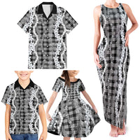 Hawaiian Ohia Lehua Lei Family Matching Tank Maxi Dress and Hawaiian Shirt Plaid Palaka Eleele Pattern LT9 - Polynesian Pride