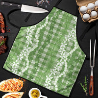 Hawaiian Ohia Lehua Lei Apron Plaid Palaka Omaomao Pattern - Polynesian Pride