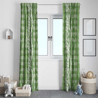 Hawaiian Ohia Lehua Lei Window Curtain Plaid Palaka Omaomao Pattern - Polynesian Pride
