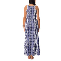 Hawaiian Ohia Lehua Lei Family Matching Tank Maxi Dress and Hawaiian Shirt Plaid Palaka Uliuli hohonu Pattern LT9 - Polynesian Pride