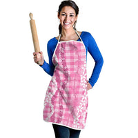 Hawaiian Ohia Lehua Lei Apron Plaid Palaka Akala Pattern - Polynesian Pride