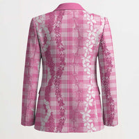 Hawaiian Ohia Lehua Lei Blazer Plaid Palaka Akala Pattern - Polynesian Pride