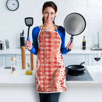 Hawaiian Ohia Lehua Lei Apron Plaid Palaka Ulaula Pattern - undefined
