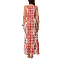 Hawaiian Ohia Lehua Lei Family Matching Tank Maxi Dress and Hawaiian Shirt Plaid Palaka Ulaula Pattern LT9 - Polynesian Pride