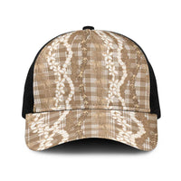 Hawaiian Ohia Lehua Lei Baseball Net Cap Plaid Palaka Kalaihaahaa Pattern - Polynesian Pride