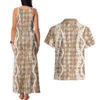 Hawaiian Ohia Lehua Lei Couples Matching Tank Maxi Dress and Hawaiian Shirt Plaid Palaka Kalaihaahaa Pattern LT9 - Polynesian Pride