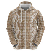 Hawaiian Ohia Lehua Lei Hoodie Plaid Palaka Kalaihaahaa Pattern - Polynesian Pride