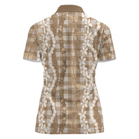 Hawaiian Ohia Lehua Lei Women Polo Shirt Plaid Palaka Kalaihaahaa Pattern - Polynesian Pride