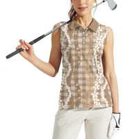 Hawaiian Ohia Lehua Lei Women Sleeveless Polo Shirt Plaid Palaka Kalaihaahaa Pattern LT9 - Polynesian Pride