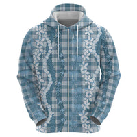 Hawaiian Ohia Lehua Lei Hoodie Plaid Palaka Uliuli Omaomao Pattern - Polynesian Pride