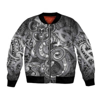 Aotearoa Maori Hei Tiki Bomber Jacket Kiwikiwi Kowhaiwhai Puhoro Motif