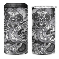 Aotearoa Maori Hei Tiki 4 in 1 Can Cooler Tumbler Kiwikiwi Kowhaiwhai Puhoro Motif LT9 One Size: 16 oz Grey - Polynesian Pride