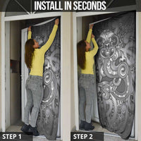 Aotearoa Maori Hei Tiki Door Cover Kiwikiwi Kowhaiwhai Puhoro Motif LT9 - Polynesian Pride