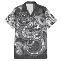 Aotearoa Maori Hei Tiki Hawaiian Shirt Kiwikiwi Kowhaiwhai Puhoro Motif LT9 Grey - Polynesian Pride