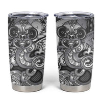 Aotearoa Maori Hei Tiki Tumbler Cup Kiwikiwi Kowhaiwhai Puhoro Motif LT9 Grey - Polynesian Pride