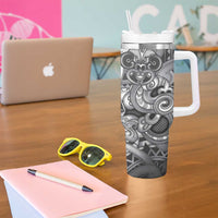 Aotearoa Maori Hei Tiki Tumbler With Handle Kiwikiwi Kowhaiwhai Puhoro Motif LT9 - Polynesian Pride
