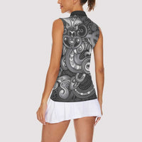 Aotearoa Maori Hei Tiki Women Sleeveless Polo Shirt Kiwikiwi Kowhaiwhai Puhoro Motif LT9 - Polynesian Pride