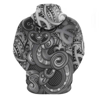 Aotearoa Maori Hei Tiki Zip Hoodie Kiwikiwi Kowhaiwhai Puhoro Motif LT9 - Polynesian Pride
