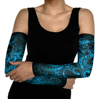 Aotearoa Maori Hei Tiki Arm Sleeves Kikorangi Kowhaiwhai Puhoro Motif LT9 - Polynesian Pride