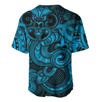 Aotearoa Maori Hei Tiki Baseball Jersey Kikorangi Kowhaiwhai Puhoro Motif LT9 - Polynesian Pride