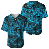 Aotearoa Maori Hei Tiki Baseball Jersey Kikorangi Kowhaiwhai Puhoro Motif LT9 - Polynesian Pride