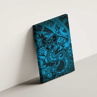 Aotearoa Maori Hei Tiki Canvas Wall Art Kikorangi Kowhaiwhai Puhoro Motif LT9 - Polynesian Pride