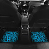 Aotearoa Maori Hei Tiki Car Mats Kikorangi Kowhaiwhai Puhoro Motif LT9 Set 2pcs - Back Blue - Polynesian Pride