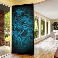 Aotearoa Maori Hei Tiki Door Cover Kikorangi Kowhaiwhai Puhoro Motif LT9 - Polynesian Pride