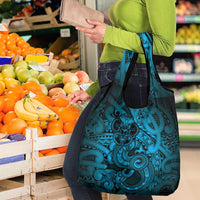 Aotearoa Maori Hei Tiki Grocery Bag Kikorangi Kowhaiwhai Puhoro Motif LT9 - Polynesian Pride